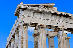 The corner of Ancient Parthenon